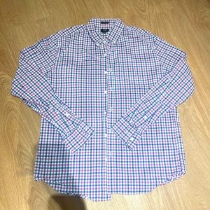 Men’s J Crew Button Down Plaid Short Size Large (Slim)